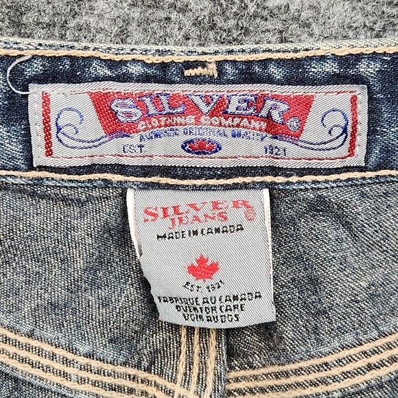 Vintage Silver Jeans Mens 29x28 Blue Straight‎ Leg Denim Casual Made Canada - Picture 3 of 8